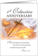 5th Ordination Anniversary Cross Candle card