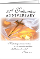 25th Ordination Anniversary Cross Candle card