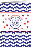 Eagle Scout Congratulations Patriotic Chevron Stripes Stars Red White card