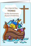 Custom Name Thomas Christening Anniversary Noahs Ark card