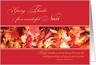 Nun Thanksgiving Leaves Religious card