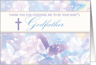 Thank You for Choosing Me as Babys Godfather Butterflies Lavender card