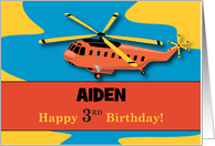 Custom Name Grandson 3rd Birthday with Helicopter card
