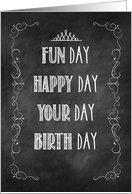 Granddaughter Chalkboard Birthday Crown Embellishment card