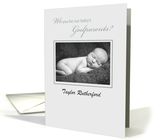 Photo Customizable Name Personalize Neutral Godparent Invitation card