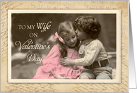 Wife Valentines Day Vintage Sweet Kiss card