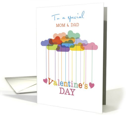 Mom and Dad Valentine Rainbow Clouds and Hearts card (1354512)