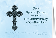 60th Ordination Anniversary Priest Ornate Cross card