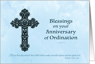 Ordination Anniversary Ornate Cross card