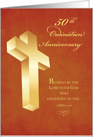 50th Ordination Anniversary Gold Cross card