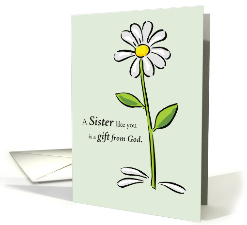 Sister Mothers Day Religious Green Daisy Flower... (1367232)