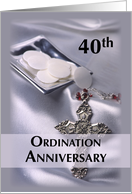 40th Ordination Anniversary Congratulations Hosts and Cross card