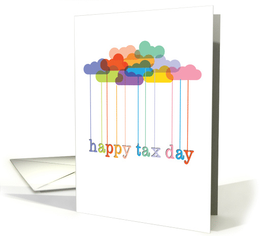 Happy Tax Day Rainbow Clouds card (1372262)