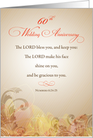 60th Wedding Anniversary Religious Lord Bless and Keep card