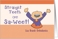 Congratulations on Getting Braces On Orthodontist Custom Name card