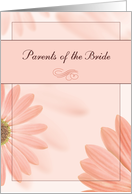 Parents of the Bride Congratulations Blush Coral Orange Daisies card