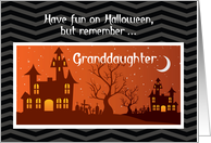 Granddaughter Halloween Haunted House Teen Tween Funny card