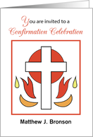 Customizable Name Invitation Cross Fire Confirmation card