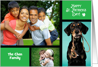 St Patricks Day Customized with Personalize Name 3 Photos card