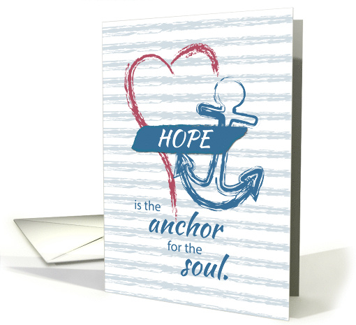Hope is Anchor with Heart Religious Encouragement Christian card