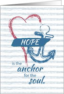 Hope is Anchor with Heart Religious Encouragement Christian card