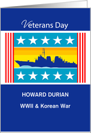 Custom Personalized Veterans Day Navy Ship Patriotic card