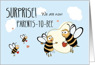 New Baby Pregnancy Expecting Announcement 3rd Baby Bee card