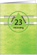 23rd Twenty third Year Peace Happiness 12 Step Recovery Anniversary card