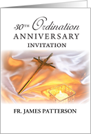 Invitation 30th Ordination Anniversary Cross Candle card