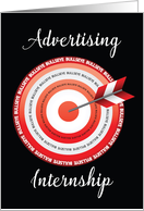 Advertising Internship Congratulations Bullseye Red and Black card