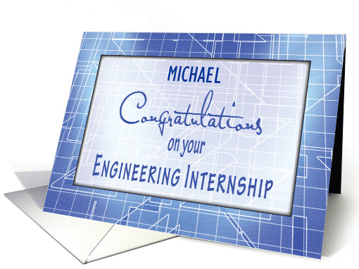Customizable Name Engineering Internship Congratulations card