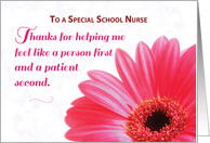 Thanks School Nurse for Kindness Pink Daisy card