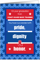 Coast Guard Basic Training Graduation Congratulations Red White Blue card