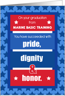 Marine Basic Training Graduation Congratulations Red White Blue US card