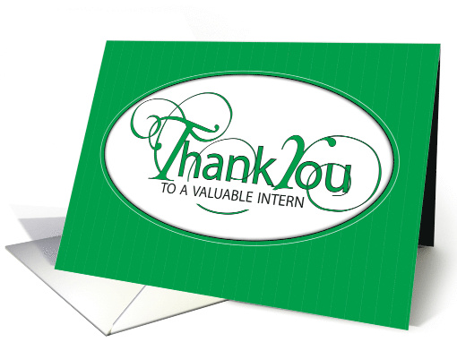 Intern Thank You Elegant Green Script card (1436910)