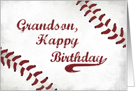 Grandson Birthday Large Grunge Baseball Sport card