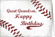 Great Grandson Birthday Large Grunge Baseball Sport card