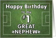 Great Nephew Soccer Birthday with Grass Field and Balls Sports card