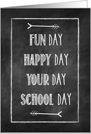 Chalkboard Look Back to School card