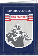 Fire Fighter Graduate Congratulations Blue card