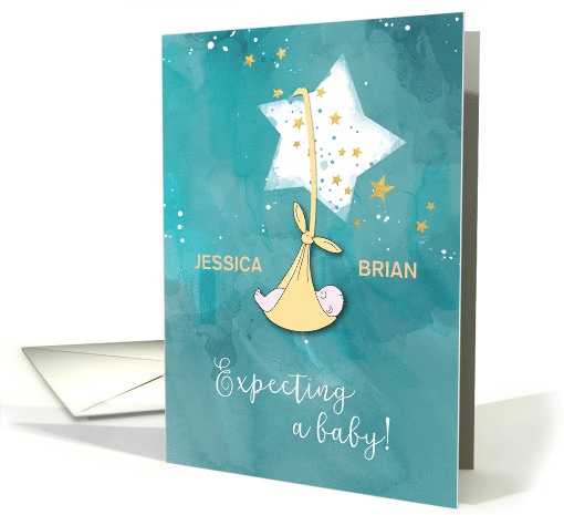 Expecting a Baby Stars Congratulations Personalize Name card (1450662)