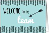 Welcome to the Team Employee Teal with Chevron Stripes card