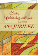 40th Jubilee Nun Stained Glass Look card