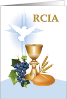 RCIA Congratulations Catholic Sacrament Symbols card