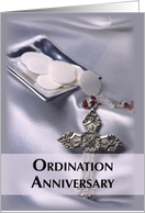 Ordination Anniversary Congratulations Hosts and Cross card