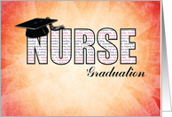 Nurse Graduation in Words on Orange and Yellow Vibrant Background card