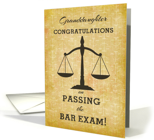 Granddaughter Congratulations Passing Bar Exam Lawyer Scale card