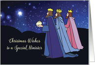 Minister Christmas Wishes Three Kings at Night card