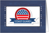 Coast Guard Graduation Patriotic Banner and Badge card
