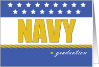 Navy Graduation Blue Gold with Stars Rope card